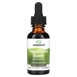 Боярышник жидкий экстракт ягод, Swanson Hawthorn Berry Liquid Extract, без спирта и сахара, 29,6 мл
