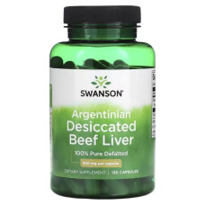 Яловича печінка сушена 500 мг, Swanson Desiccated Beef Liver, 120 капсул
