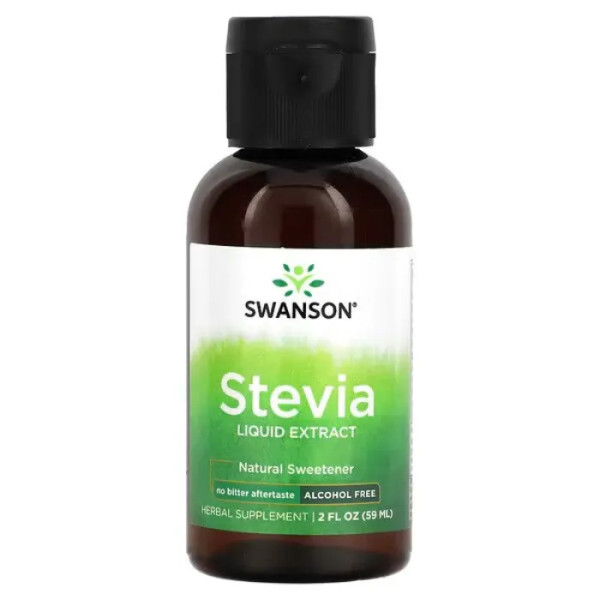 Стевія, Stevia Liquid Extract, Swanson, рідкий екстракт, без спирту, 59 мл