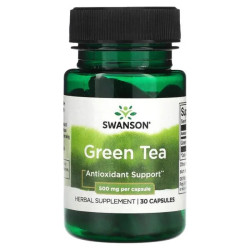 Зелений чай 500 мг, Swanson Green Tea, 30 капсул