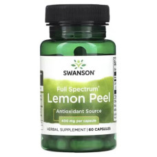 Лимонная цедра 400 мг, Swanson Lemon Peel, 60 капсул