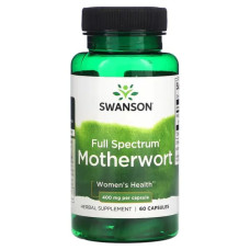 Пустирник 400 мг, Swanson Motherwort, повний спектр, 60 капсул
