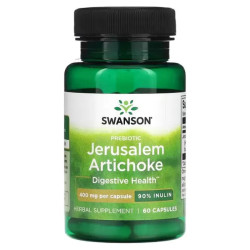 Пребиотик топинамбур 400 мг, Swanson Prebiotic Jerusalem Artichocke, 60 капсул