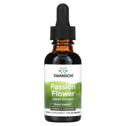 Пасіфлора, Swanson Passion Flower Liquid Extract, без спирту та цукру, 29,6 мл