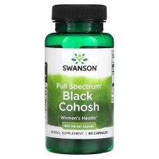 Клопогон 540 мг, Black Cohosh Swanson, повний спектр, 60 капсул