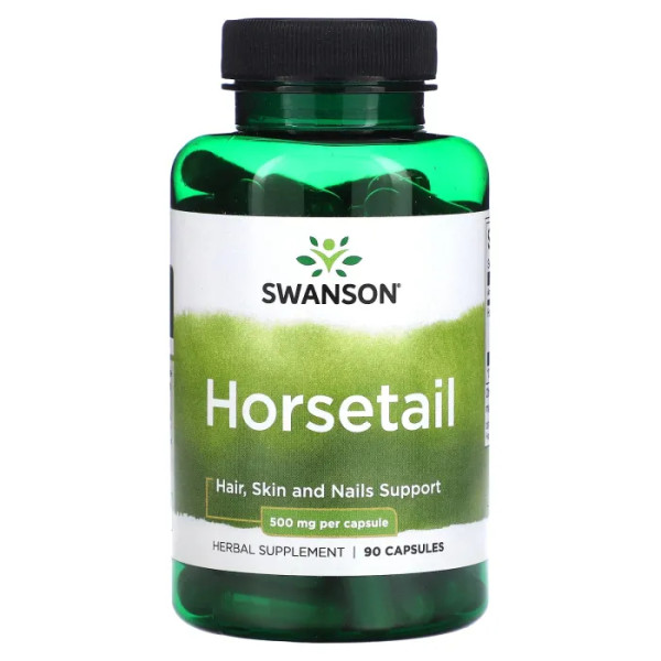 Хвощ польовий, Horsetail, Swanson, 500 мг, 90 капсул