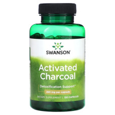 Активированный уголь 260 мг, Swanson Activated Charcoal, 120 капсул