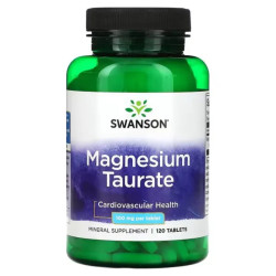 Магний тауринат 100 мг, Swanson Magnesium Taurate, 120 таблеток
