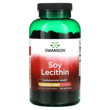 Соевый лецитин 1.2 г, Swanson Soy Lecithin, 180 гелевых капсул