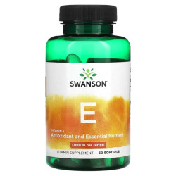 Вітамін E 1000 МО, Swanson Vitamin E, 60 гелевих капсул
