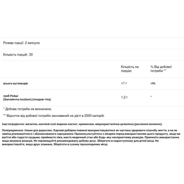 Гриби Рейші, Reishi Mushroom, Swanson, 600 мг, 60 капсул