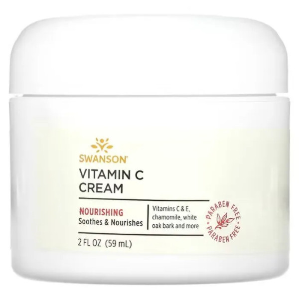 Крем для обличчя, Vitamin C Cream, Swanson, з вітаміном C, 59 мл