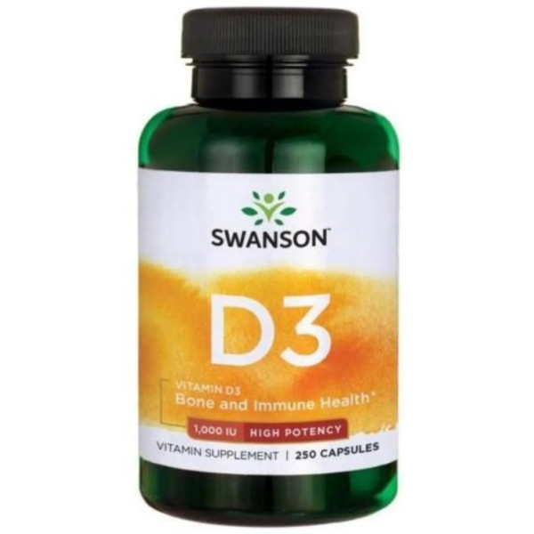 Вітаміном D3, Vitamin D-3, Swanson, 1000 МО (25 мкг), високоефективний, 60 капсул