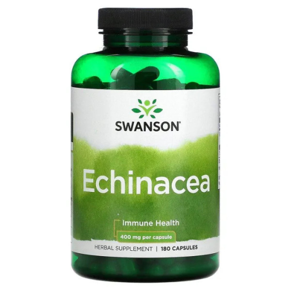 Ехінацея пурпурна, Echinacea, Swanson, 400 мкг, 180 капсул