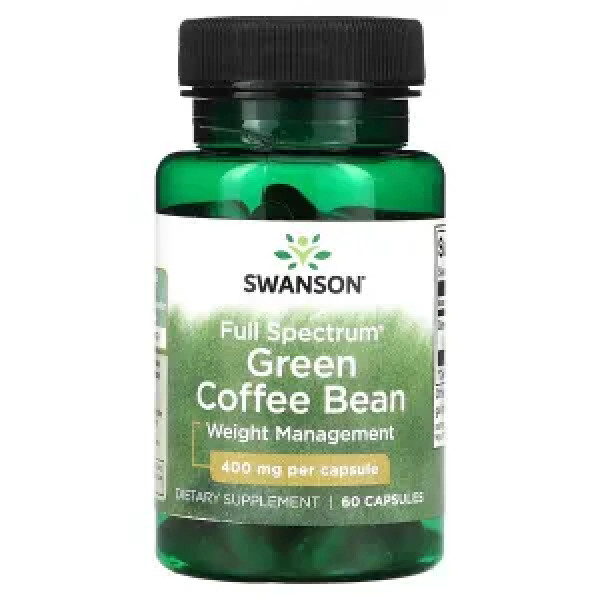 Зелені кавові зерна, Green Coffee Bean, Swanson, 400 мг, 60 капсул