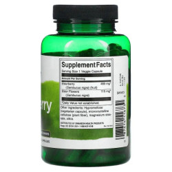 Бузина, поддержка иммунитета, Elderberry Swanson, 120 вегетарианских капсул