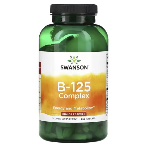 Вітаміни групи В, Vitamin B-125 Complex, Swanson, комплекс, 250 таблеток