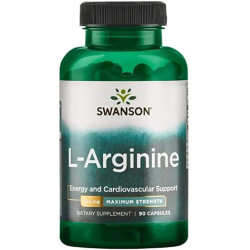 L-Аргінін, Swanson L-Arginine, максимальна сила, 850 мг, 90 капсул