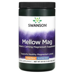 Магній, апельсиновий смак, Swanson Mellow Mag, 554 г