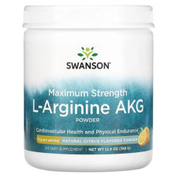 L-аргинин AKG порошок, Swanson L-Arginine AKG, вкус натуральный цитрус 368 г