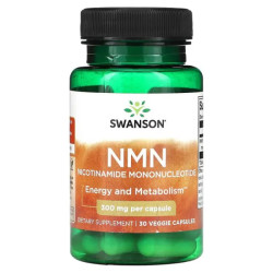 Никотинамид мононуклеотид 300 мг, Swanson NMN (Nicotinamide Mononucleotide), 30 растительных капсул