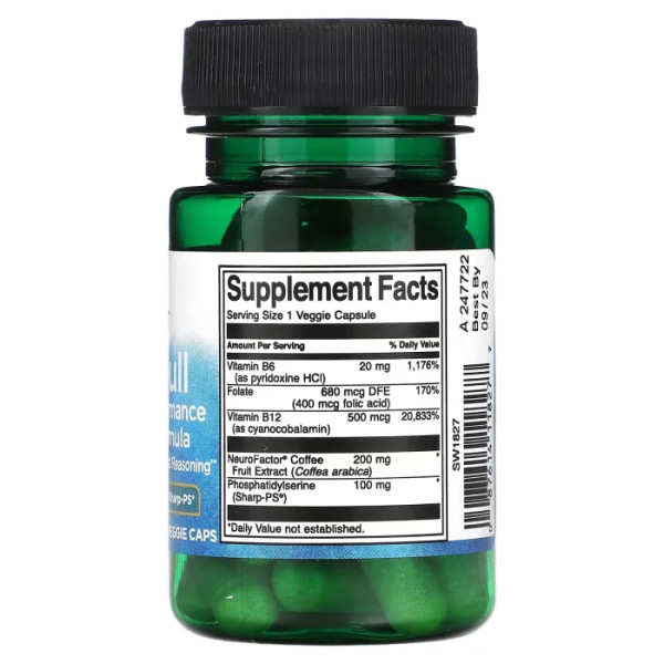 Підтримка пам'яті та когнітивних функцій, Cognitive Performance, Swanson, 60 рослинних капсул