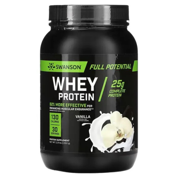 Сироватковий протеїн, Whey Protein, Swanson, ваніль, 1050 г