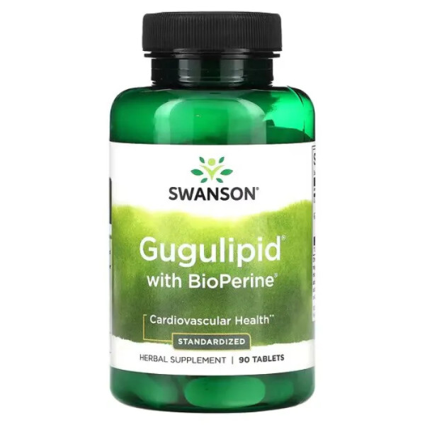 Гугуліпід, Gugulipid with BioPerine, Swanson, з біоперином, 90 таблеток