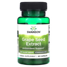 Екстракт виноградних кісточок 200 мг, Swanson Grape Seed Extract, 60 капсул