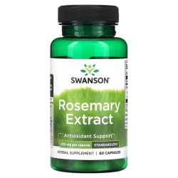Розмарин 500 мг, стандартизированный экстракт, Swanson Rosemary Extract, 60 капсул