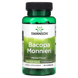 Бакопа монье 250 мг, Swanson Bacopa Monnieri, 90 капсул
