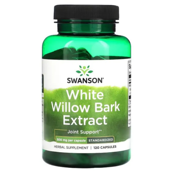Кора білої верби, White Willow Bark Extract, Swanson, екстракт, 500 мг, 120 капсул