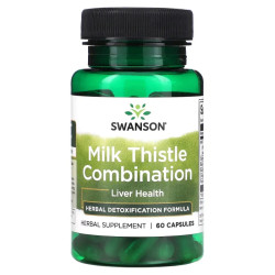 Расторопша, Swanson Milk Thistle Combination, комбинация, 60 капсул