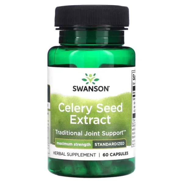 Селера, Celery Seed Extract, Swanson, екстракт насіння, 60 капсул