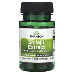 Мумие 100 мг, экстракт, Shilajit Extract Swanson, 30 растительных капсул