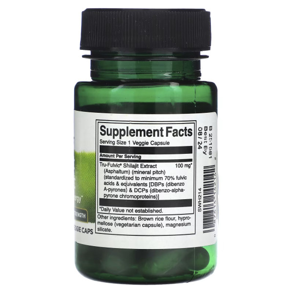 Муміє, Shilajit Extract, Swanson, екстракт, 100 мг, 30 рослинних капсул