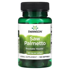 Пальма сереноа 160 мг, Swanson Saw Palmetto, 120 капсул