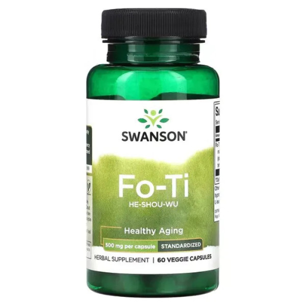 Підтримка здоров'я у зрілому віці, Fo-Ti (He-Shou-Wu), Swanson, 500 мг, 60 рослинних капсул