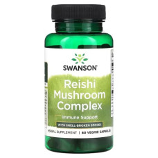 Рейши, комплекс, Swanson Reishi Mushroom Complex, со спорами с разрушенной оболочкой, 60 растительных капсул