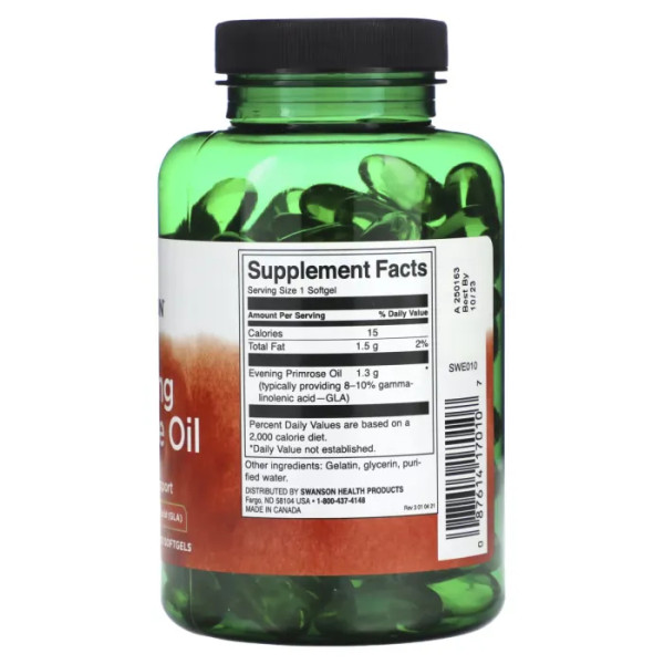 Олія примули вечірньої, Evening Primrose Oil, Swanson, 104 мг, 100 капсул
