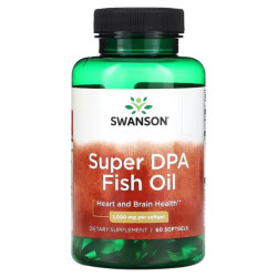 Рыбий жир Super DPA 1000 мг, Swanson Fish oil, 60 мягких капсул