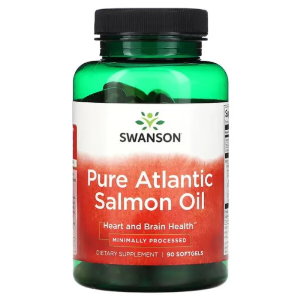 Олія атлантичного лосося, Atlantic Salmon Oil, Swanson, чиста, 90 гелевих капсул