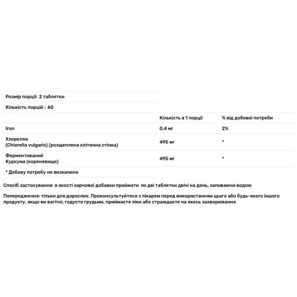 Хлорелла та ферментована куркума, Chlorella & Fermented Turmeric, Swanson, 120 таблеток