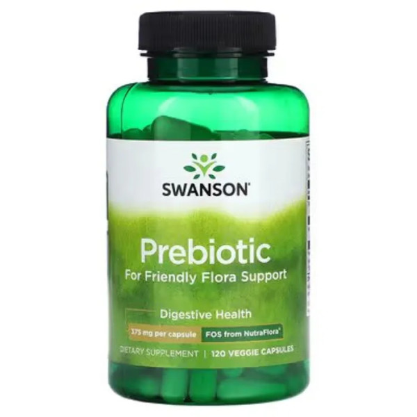 Пребіотик (пребіотична клітковина), Prebiotic, Swanson, 375 мг, 120 рослинних капсул