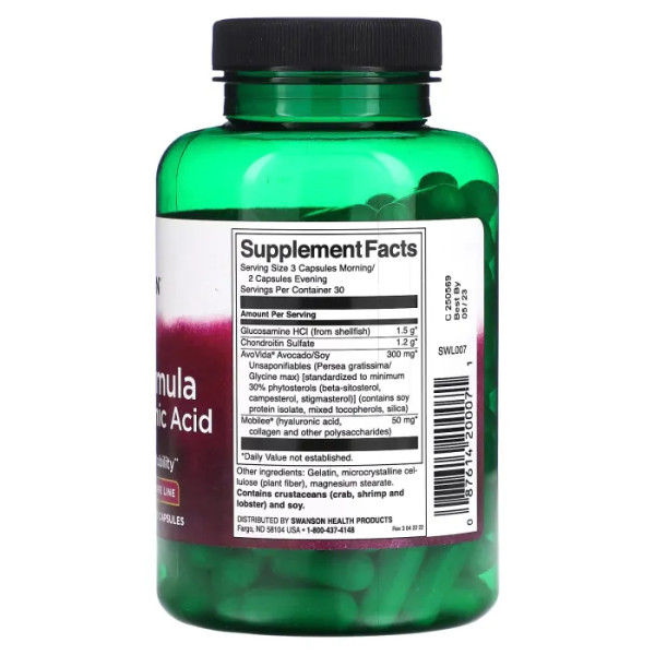 Формула для суглобів, Joint Formula With Hyaluronic Acid, Swanson, з гіалуроновою кислотою, 150 капсул