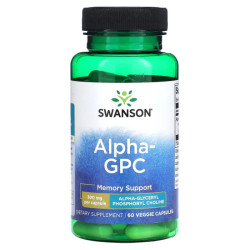Альфа-GPC 300 мг, Swanson Alpha GPC, 60 вегетаріанських капсул