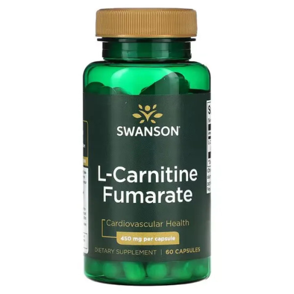 L-карнітин фумарат, L-Carnitine Fumarate, Swanson, 450 мг, 60 капсул