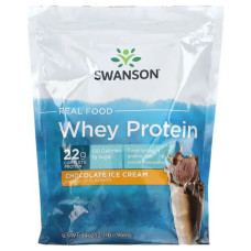 Сывороточный протеин, шоколадное мороженое, Swanson Real Food Whey Protein, 966 г