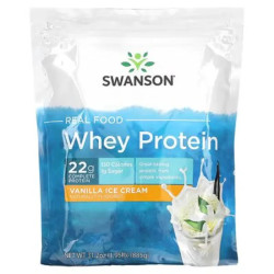 Сироватковий протеїн, ванільне морозиво, Swanson Real Food Whey Protein, 885 г