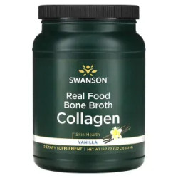 Коллаген из костного бульона, Real Food Bone Broth Collagen Swanson, ваниль, 531 г